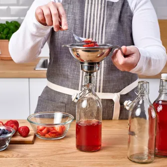 IKEA KORKEN Sita/palnie, set 3 bucati, inox