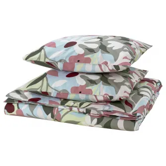 IKEA KORSKOVALL Husa pilota+2 fete perna, multicolor/model floral, 200x200/50x60 cm