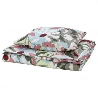 IKEA KORSKOVALL Husa pilota+fata perna, multicolor/model floral, 150x200/50x60 cm