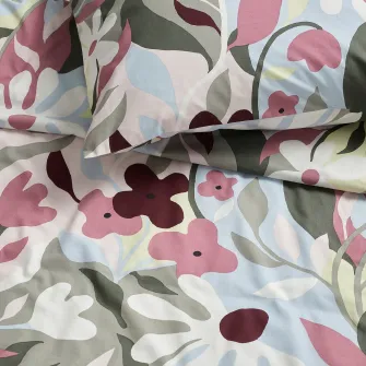IKEA KORSKOVALL Husa pilota+fata perna, multicolor/model floral, 150x200/50x60 cm