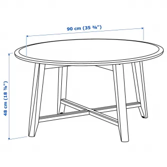 IKEA KRAGSTA Masuta cafea, alb, 90 cm