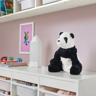 IKEA KRAMIG Jucarie de plus, alb/negru