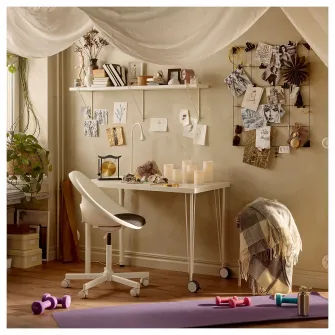IKEA KRILLE Picior cu rotila, alb, 70 cm
