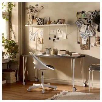 IKEA KRILLE Picior cu rotila, alb, 70 cm