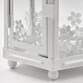 IKEA KRINGSYNT Felinar lumanare pastila int/ext, alb, 21 cm