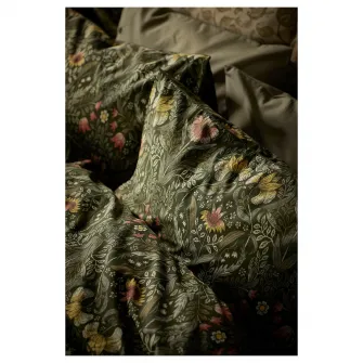IKEA KÄRRDUNÖRT Husa pilota+fata perna, verde inchis/multicolor, 150x200/50x60 cm