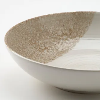 IKEA KRUSTISTEL Farfurie adanca, cu model/bej deschis, 19 cm