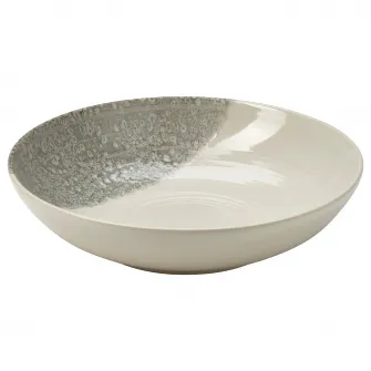 IKEA KRUSTISTEL Farfurie adanca, cu model/gri, 19 cm