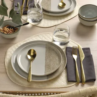 IKEA KRUSTISTEL Farfurie aperitiv, cu model/bej deschis, 20 cm