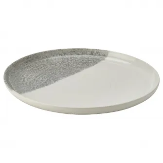 IKEA KRUSTISTEL Farfurie, cu model/gri, 25 cm