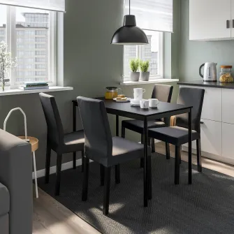 IKEA KÄTTIL Scaun, negru/Knisa gri inchis
