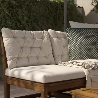 IKEA KUDDARNA Perna spate exterior, gri deschis-bej, 62x44 cm