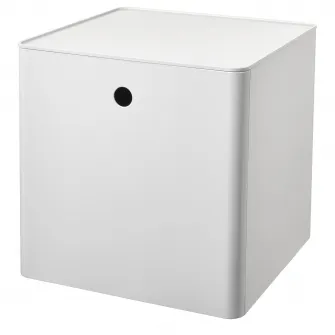 IKEA KUGGIS Cutie cu capac, alb, 32x32x32 cm