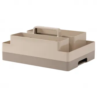 IKEA KUGGIS Set organizator birou, 2 piese, gri-bej/gri inchis-bej, 26x35x16 cm