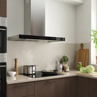 IKEA KULINARISK Hota perete, inox/sticla, 90 cm