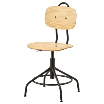 IKEA KULLABERG Scaun rotativ, pin/negru