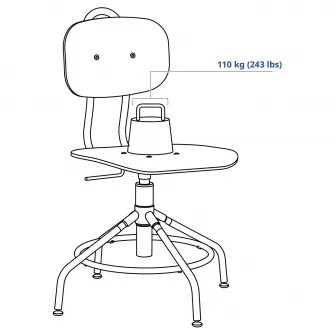 IKEA KULLABERG Scaun rotativ, pin/negru