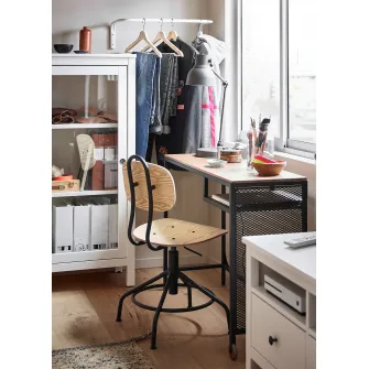 IKEA KULLABERG Scaun rotativ, pin/negru
