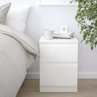 IKEA KULLEN Comoda 2 sertare, alb, 35x49 cm