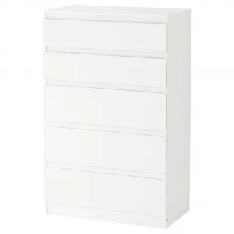 IKEA KULLEN Comoda 5 sertare, alb, 70x112 cm