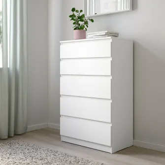 IKEA KULLEN Comoda 5 sertare, alb, 70x112 cm
