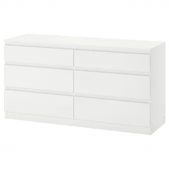 IKEA KULLEN Comoda 6 sertare, alb, 140x72 cm