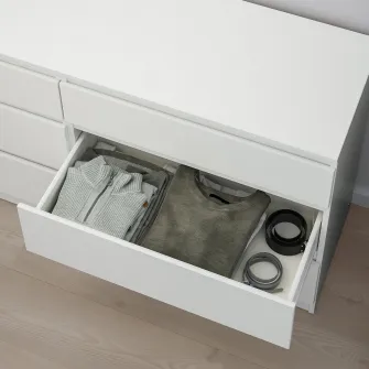 IKEA KULLEN Comoda 6 sertare, alb, 140x72 cm