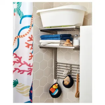 IKEA KUNGSFORS Sina suspendare+polita/gratar prt, inox