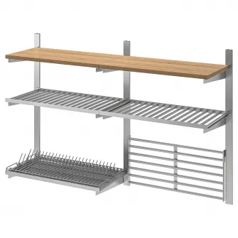 IKEA KUNGSFORS Sina susp/polita/picurator/gratar, inox/frasin