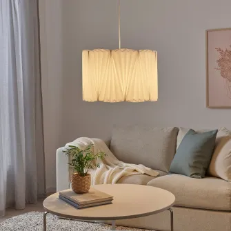 IKEA KUNGSHULT Abajur, plisat alb, 42 cm