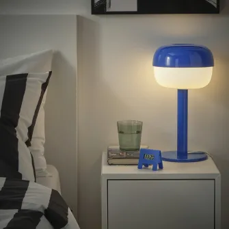 IKEA KUPONG Ceas cu alarma, albastru stralucitor, 7x6 cm