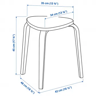 IKEA KYRRE Taburet, set 2 bucati, mesteacan