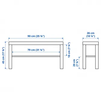IKEA LACK Comoda TV, alb, 90x26x45 cm