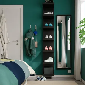 IKEA LACK Etajera suspendata, negru-maro, 30x190 cm