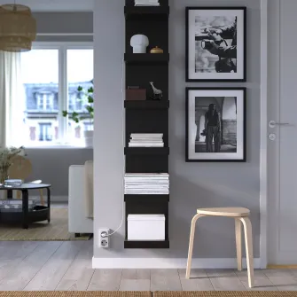 IKEA LACK Etajera suspendata, negru-maro, 30x190 cm