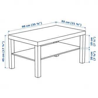 IKEA LACK Masuta cafea, negru-maro, 90x55 cm