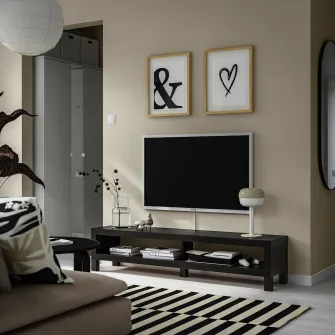 IKEA LACK Comoda TV, negru-maro, 160x35x36 cm