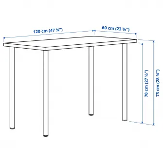 IKEA LAGKAPTEN / ADILS Birou, alb, 120x60 cm