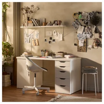 IKEA LAGKAPTEN / ALEX Birou, alb, 140x60 cm