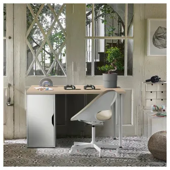 IKEA LAGKAPTEN / ALEX Birou, vopsit alb/aspect stejar alb, 120x60 cm