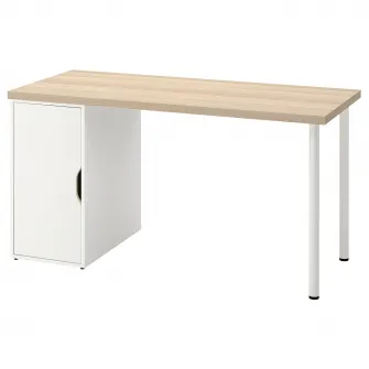 IKEA LAGKAPTEN / ALEX Birou, vopsit alb/aspect stejar alb, 140x60 cm