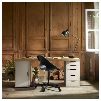 IKEA LAGKAPTEN / ALEX Birou, vopsit alb/aspect stejar alb, 140x60 cm