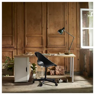 IKEA LAGKAPTEN / ALEX Birou, vopsit alb/aspect stejar alb, 140x60 cm