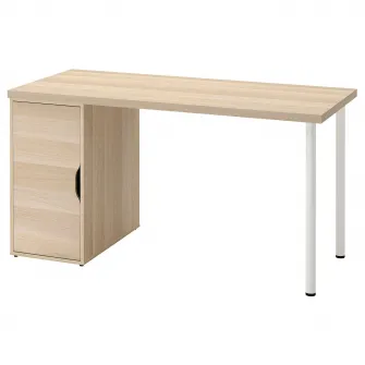 IKEA LAGKAPTEN / ALEX Birou, vopsit alb/aspect stejar alb, 140x60 cm