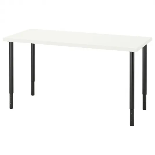 IKEA LAGKAPTEN / OLOV Birou, alb/negru, 140x60 cm