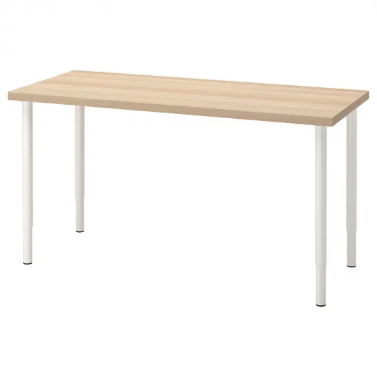 IKEA LAGKAPTEN / OLOV Birou, aspect stejar antichizat/alb, 140x60 cm