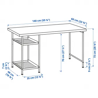 IKEA LAGKAPTEN Blat, alb, 140x60 cm