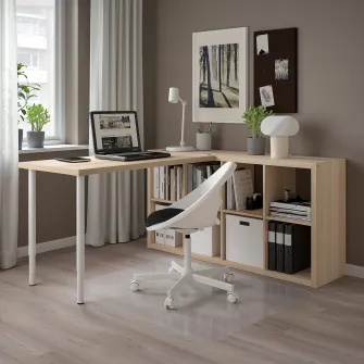 IKEA LAGKAPTEN Blat, vopsit alb aspect stejar, 140x60 cm