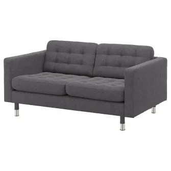 IKEA LANDSKRONA Canapea 2 locuri, Gunnared gri inchis/metal
