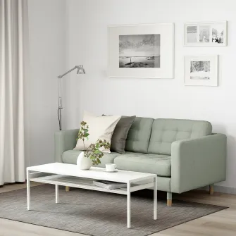 IKEA LANDSKRONA Canapea 2 locuri, Gunnared verde deschis/lemn